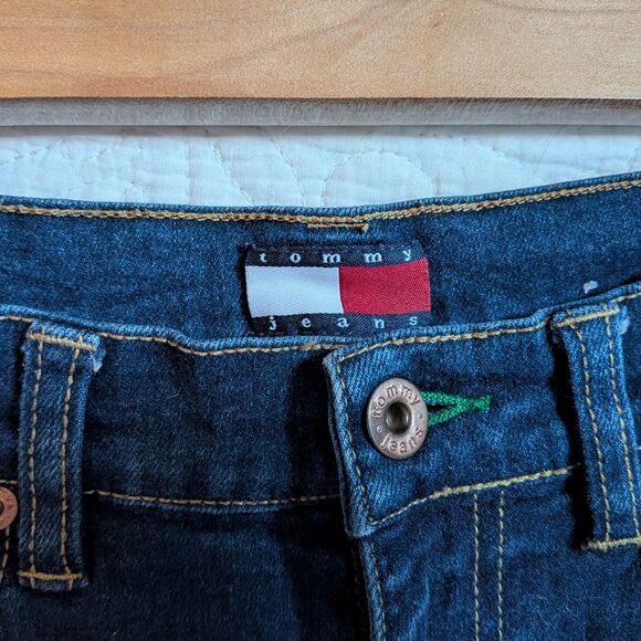 Vintage Y2K Tommy Jeans Dark Wash Boot Cut Pocketless Low Rise Size 9 - Picture 8 of 8